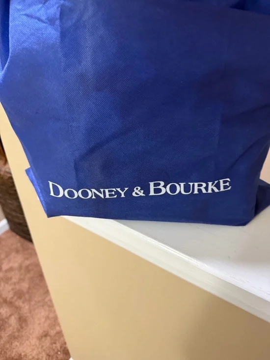 Dooney & Bourke Cream Pebbled Leather Satchel with Brown Trim - Picture 7 of 7